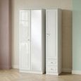 Balmoral Wardrobe - 3 Door - Tall Combi -  with 1 Mirror - and RHF 2 Drawers - White Gloss