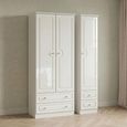 Balmoral Wardrobe - 3 Door - Tall Triple - 4 Drawers - White Gloss