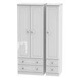 Balmoral Wardrobe - 3 Door - Tall Triple - 4 Drawers - White Gloss