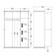 Paris Wardrobe - 3 Door - Grey