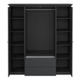Paris Wardrobe - 4 Door - 2 Drawer - Grey