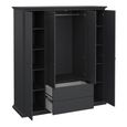 Paris Wardrobe - 4 Door - 2 Drawer - Grey