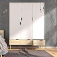 Oslo Wardrobe - 3 Door - 3 Drawer - White and Oak
