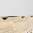 Oslo Wardrobe - 3 Door - 3 Drawer - White and Oak