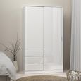 Naia Wardrobe - 2 Door - 3 Drawer - White Gloss