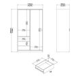 Naia Wardrobe - 2 Door - 3 Drawer - Oak