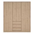 Naia Wardrobe - 3 Door - 3 Drawer - Oak