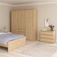 Naia Wardrobe - 3 Door - 3 Drawer - Oak