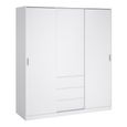 Naia Wardrobe - 3 Door - 3 Drawer - White Gloss