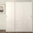 Naia Wardrobe - 3 Door - 3 Drawer - White Gloss