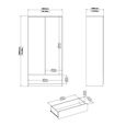 Naia Wardrobe - 2 Door - 1 Drawer - White Gloss