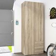 Space Wardrobe - 2 Door - 3 Drawer - Oak