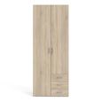 Space Wardrobe - 2 Door - 3 Drawer - Oak