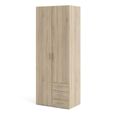 Space Wardrobe - 2 Door - 3 Drawer - Oak