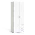 Space Wardrobe - 2 Door - 3 Drawer - White
