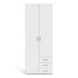 Space Wardrobe - 2 Door - 3 Drawer - White