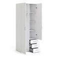 Space Wardrobe - 2 Door - 3 Drawer - White