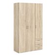 Space Wardrobe - 3 Door - 3 Drawer - Oak