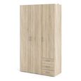 Space Wardrobe - 3 Door - 3 Drawer - Oak