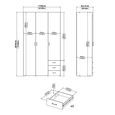 Space Wardrobe - 3 Door - 3 Drawer - White