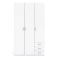 Space Wardrobe - 3 Door - 3 Drawer - White
