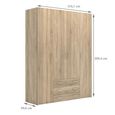 Space Wardrobe - 4 Door - 3 Drawer - Oak