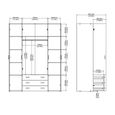 Space Wardrobe - 4 Door - 3 Drawer - White
