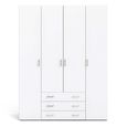 Space Wardrobe - 4 Door - 3 Drawer - White