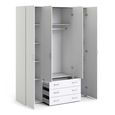 Space Wardrobe - 4 Door - 3 Drawer - White