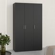 Paris Wardrobe - 3 Door - Black