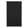 Paris Wardrobe - 3 Door - Black