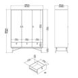 Ry Wardrobe - 3 Door - 3 Drawer - Black