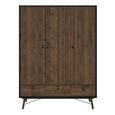 Ry Wardrobe - 3 Door - 3 Drawer - Black