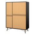 Ry Wardrobe - 3 Door - 3 Drawer - Black