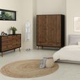 Ry Wardrobe - 3 Door - 3 Drawer - Black