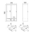 Line Wardrobe - 2 Door - 2 Drawer - Sliding - Oak