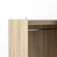 Line Wardrobe - 3 Door - 6 Drawer - Combi - Oak and White Gloss