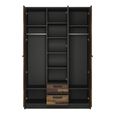 Brooklyn Wardrobe - 3 Door - 2 Drawer - Rustic