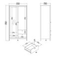 Barcelona Wardrobe - 2 Door - 2 Drawer - Combi - Black