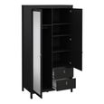 Barcelona Wardrobe - 2 Door - 2 Drawer - Combi - Black