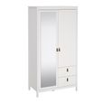 Barcelona Wardrobe - 2 Door - 2 Drawer - Combi - White