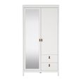 Barcelona Wardrobe - 2 Door - 2 Drawer - Combi - White