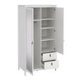 Barcelona Wardrobe - 2 Door - 2 Drawer - Combi - White