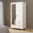 Barcelona Wardrobe - 2 Door - 2 Drawer - Combi - White
