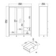 Barcelona Wardrobe - 3 Door - 2 Drawer - Combi - Black