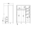 Barcelona Wardrobe - 3 Door - 2 Drawer - Combi - White