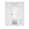 Barcelona Wardrobe - 3 Door - 2 Drawer - Combi - White