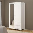 Madrid Wardrobe - 2 Door - 2 Drawer - Combi - White
