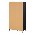 Madrid Wardrobe - 2 Door - 2 Drawer - Combi - Black