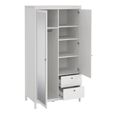Madrid Wardrobe - 2 Door - 2 Drawer - Combi - White